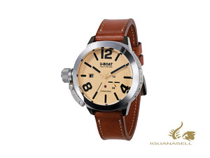 U-Boat Classico Automatic Watch Movelock, Tungsten, Beige, 45 mm, 8071