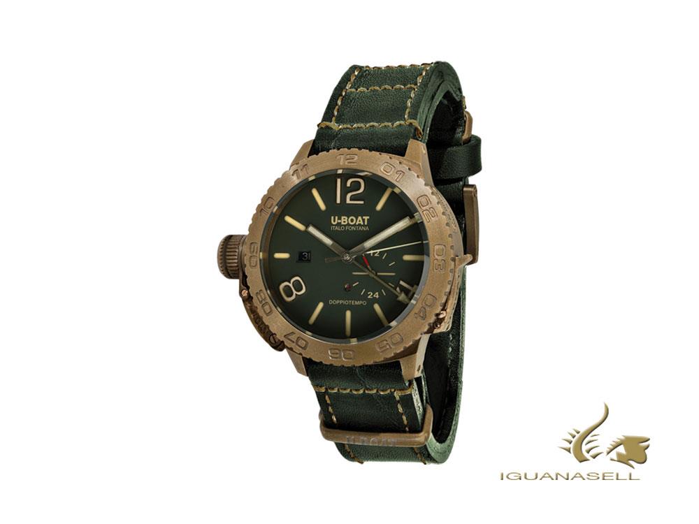 U-Boat Classico Doppiotempo Automatic Watch, Bronze, Green, 46 mm, GMT, 9088