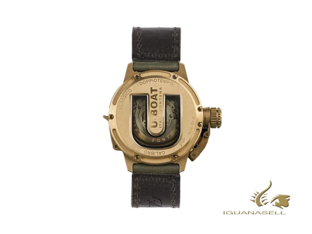 Montre Automatique U-Boat Classico Doppiotempo, Bronze, Vert, 46 mm, GMT, 9088