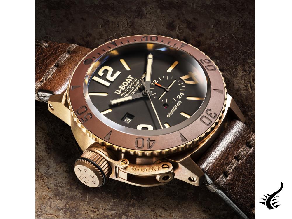 Montre automatique U-Boat Classico Sommerso, bronze, bronze, noir, 46 mm, 8486/C