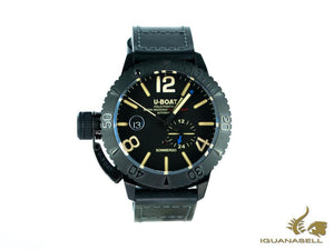 Montre automatique U-Boat Classico Sommerso, DLC, noire, 46 mm, 30 atm, 9015