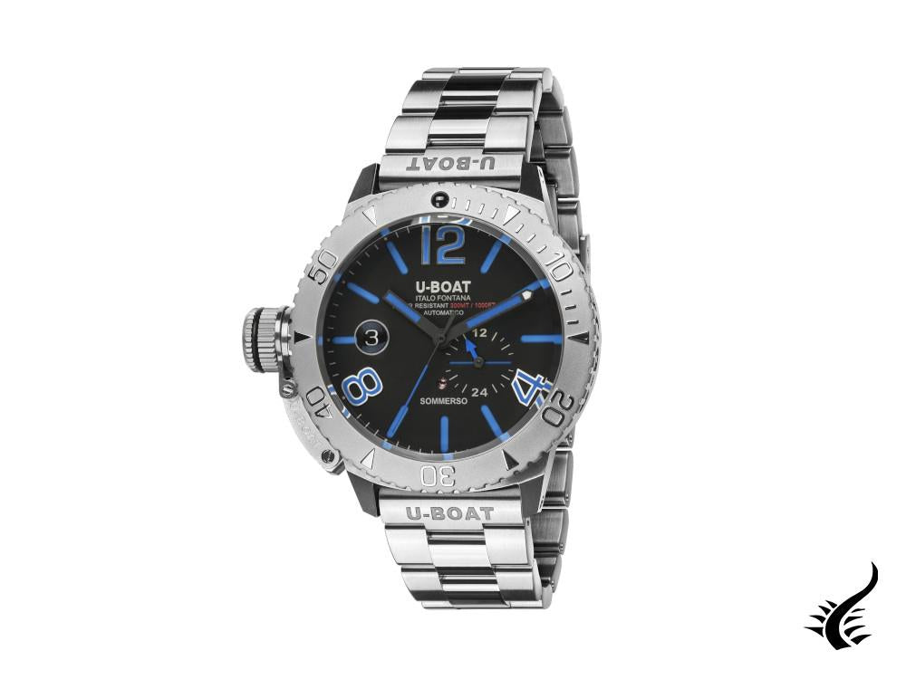 Montre automatique U-Boat Classico Sommerso Blue, noire, 46 mm, 9014/MT