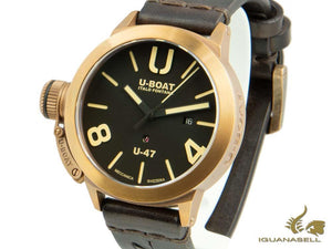 U-Boat Classico U-47 Bronzo Automatic Watch, Bronze, Black, 47 mm, Leather, 7797