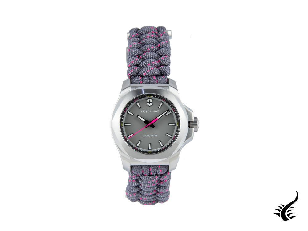 Victorinox I.N.O.X. Ladies Quartz Watch, Stainless Steel, Grey, 37 mm, Paracord