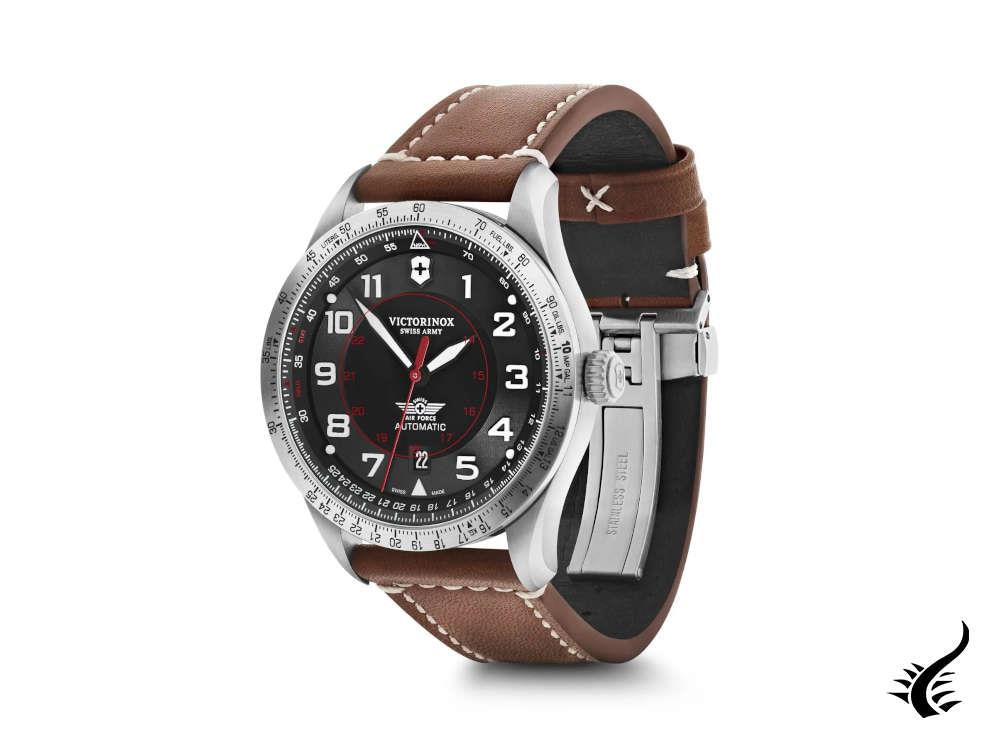 Montre mécanique automatique Victorinox Airboss, noire, 42 mm, 10 atm, V241973