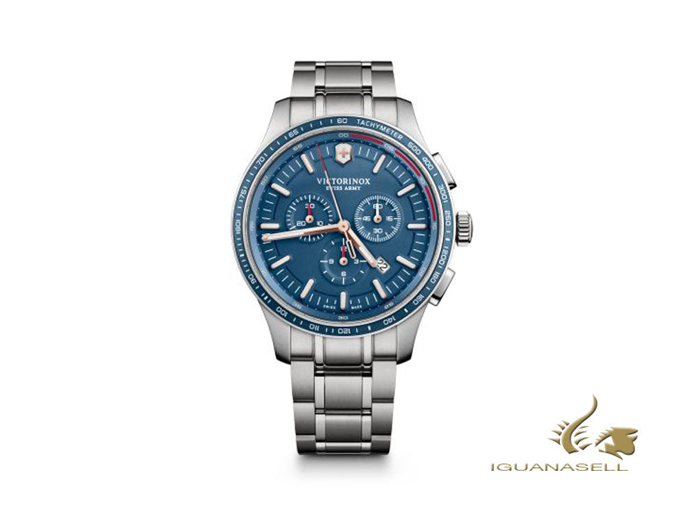 Montre chronographe à quartz Victorinox Alliance Sport, bleu, 44 mm, V241817