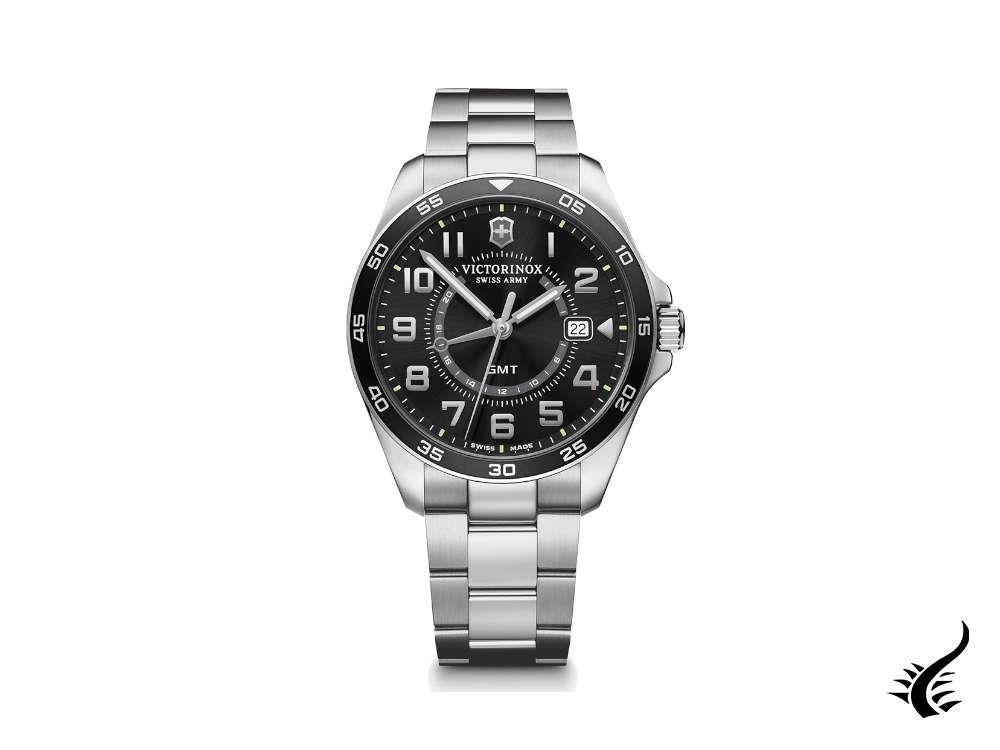 Montre à quartz Victorinox Fieldforce Classic GMT, noire, 42 mm, V241930