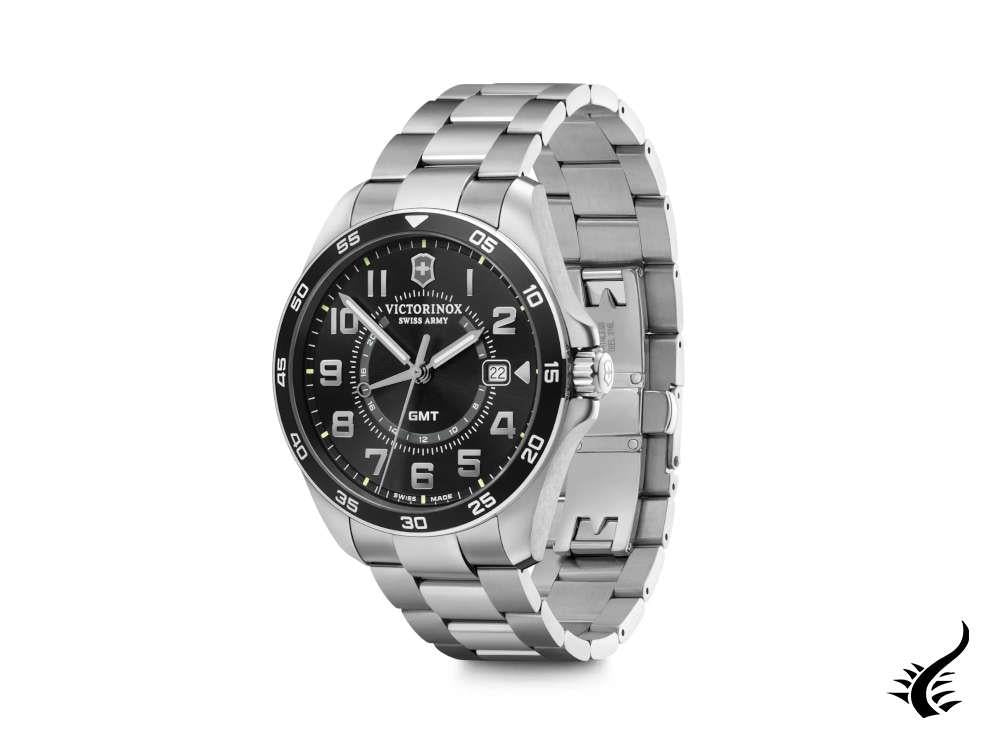 Montre à quartz Victorinox Fieldforce Classic GMT, noire, 42 mm, V241930