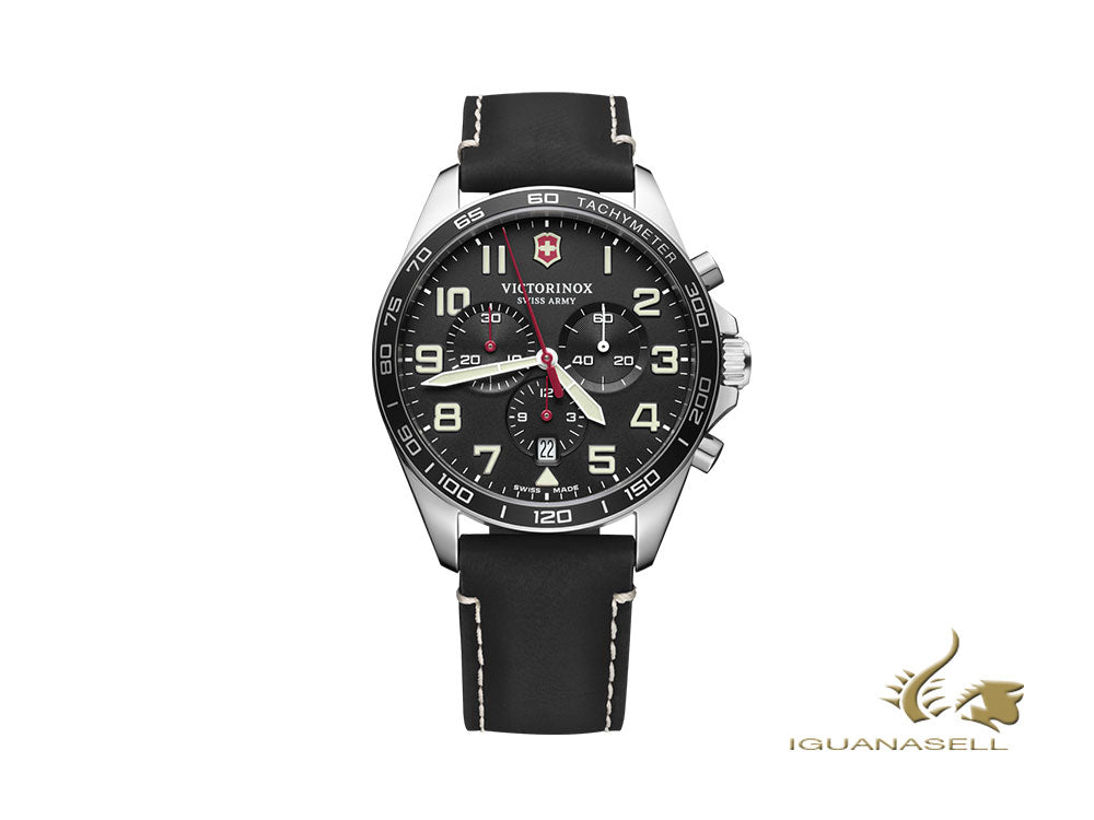 Montre à quartz Victorinox Fieldforce, noire, 42 mm, chronographe, V241852