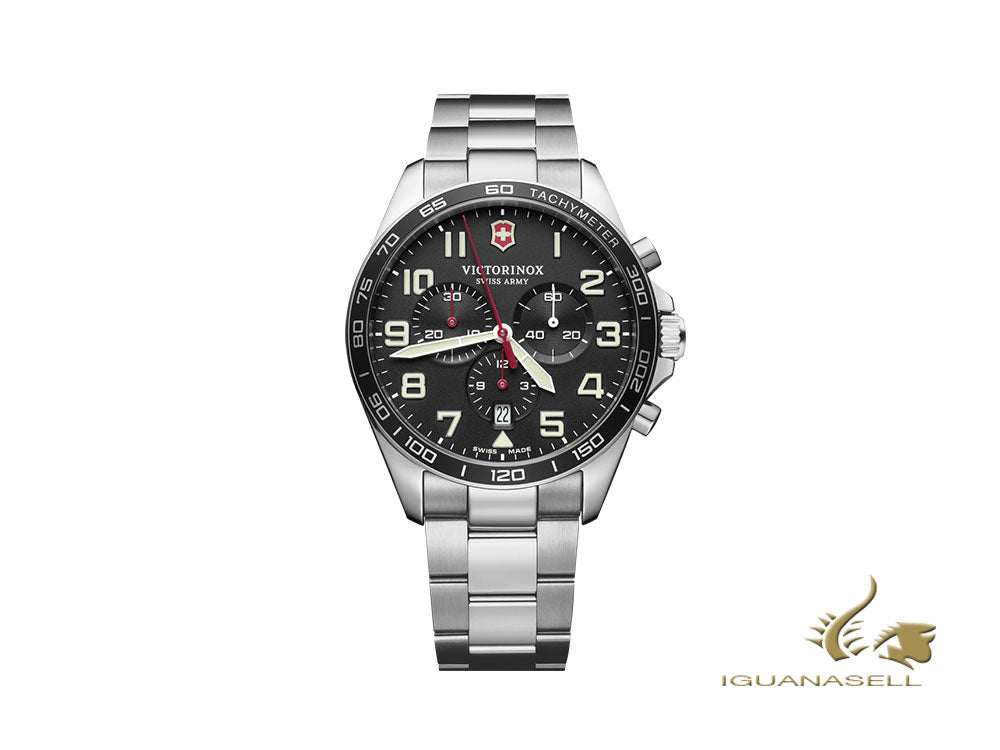 Montre à quartz Victorinox Fieldforce, noire, 42 mm, chronographe, V241855