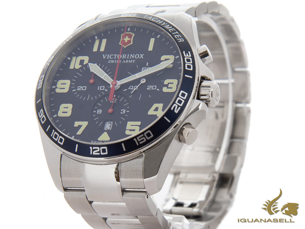 Montre à quartz Victorinox Fieldforce, bleu, 42 mm, chronographe, V241857