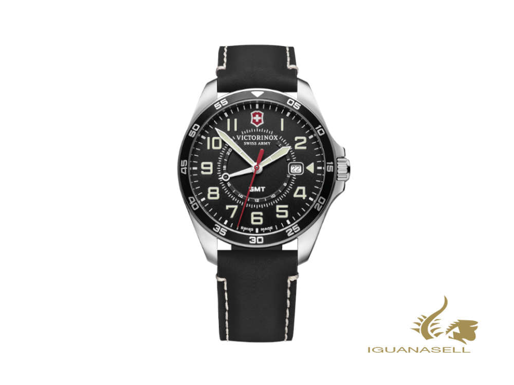 Montre à quartz Victorinox Fieldforce Sport GMT, noire, 42 mm, V241895