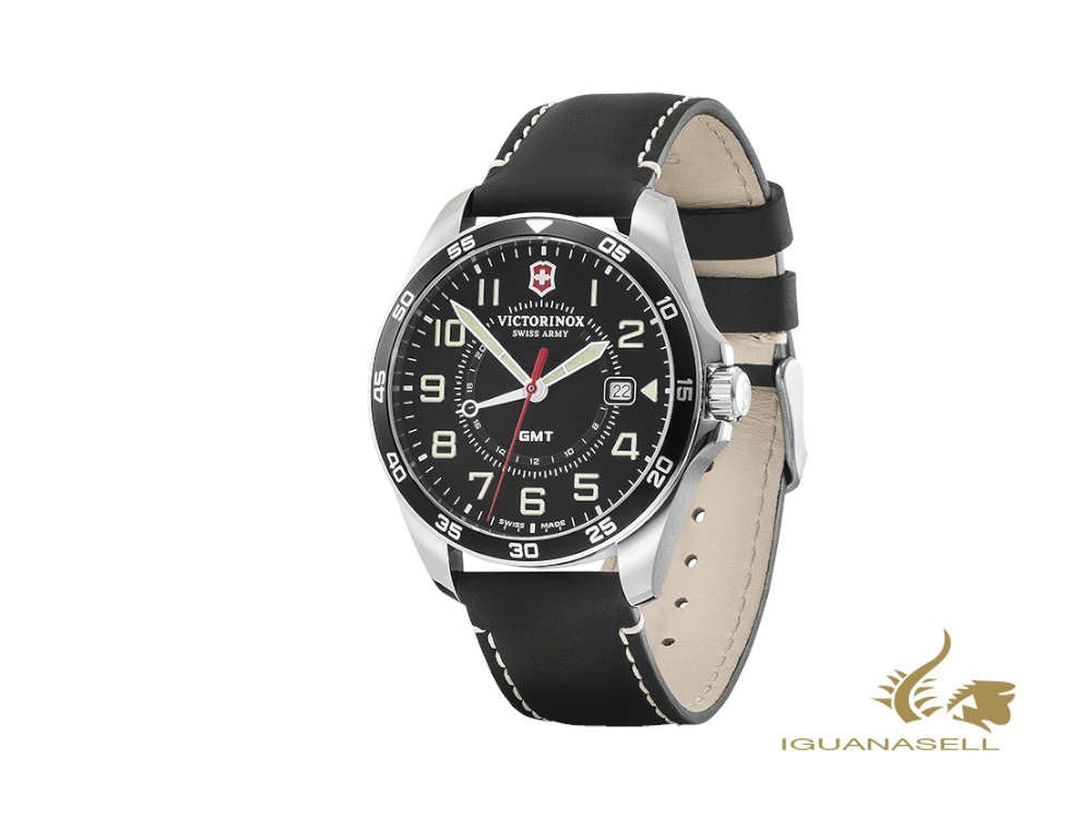 Montre à quartz Victorinox Fieldforce Sport GMT, noire, 42 mm, V241895