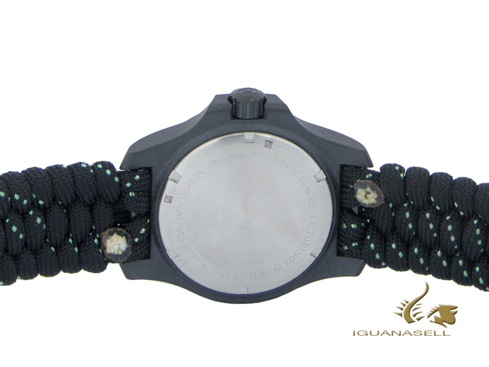 Victorinox I.N.O.X. Carbon Quartz Watch, Black, 43 mm, Paracord, V241859