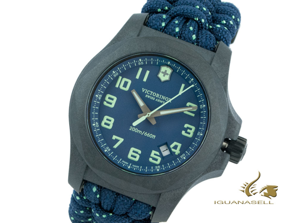 Montre à quartz Victorinox INOX Carbon, bleu, 43 mm, paracorde, V241860