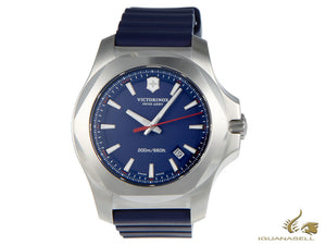 Montre à quartz Victorinox INOX, bleu, 43 mm, bracelet en caoutchouc, V241688.1