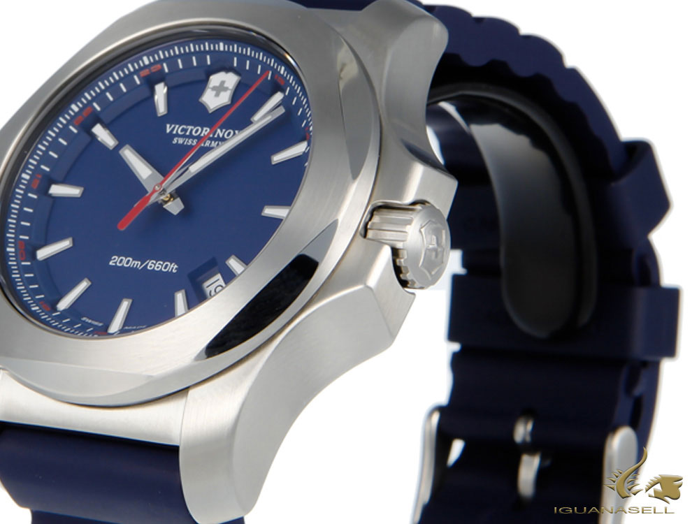 Montre à quartz Victorinox INOX, bleu, 43 mm, bracelet en caoutchouc, V241688.1