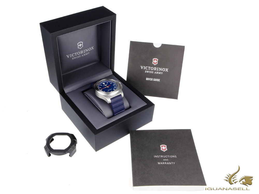 Montre à quartz Victorinox INOX, bleu, 43 mm, bracelet en caoutchouc, V241688.1