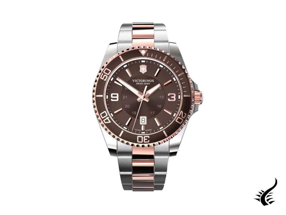 Montre à quartz Victorinox Maverick, marron, 43 mm, acier inoxydable, V241951