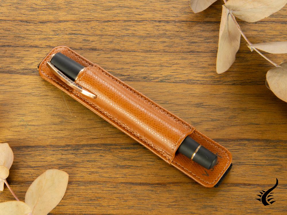 Visconti 1 Pen Case,  Leather, Rigid, Brown, KL05-04