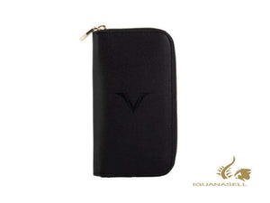 Porte-stylo Visconti 3, cuir, rigide, zip, noir, KL07-01