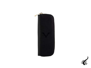 Visconti Accesorios 2 Porte-stylos, Cuir, Rigide, Zip, Noir, KL06-01