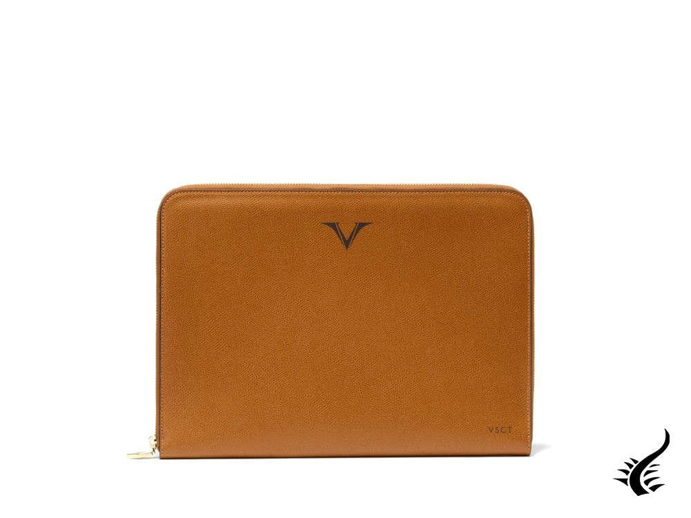 Visconti Business Travel Laptop Case, Leather, Brown, Zip, KL15-04