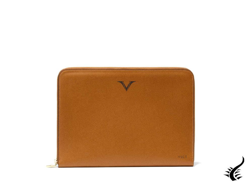 Visconti Business Travel Laptop Case, Leather, Brown, Zip, KL15-04