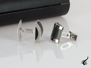 Visconti CarbonGraphite Cufflinks, Carbongraphyte, Palladium, Black, 980C023