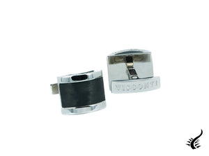 Visconti CarbonGraphite Cufflinks, Carbongraphyte, Palladium, Black, 980C023