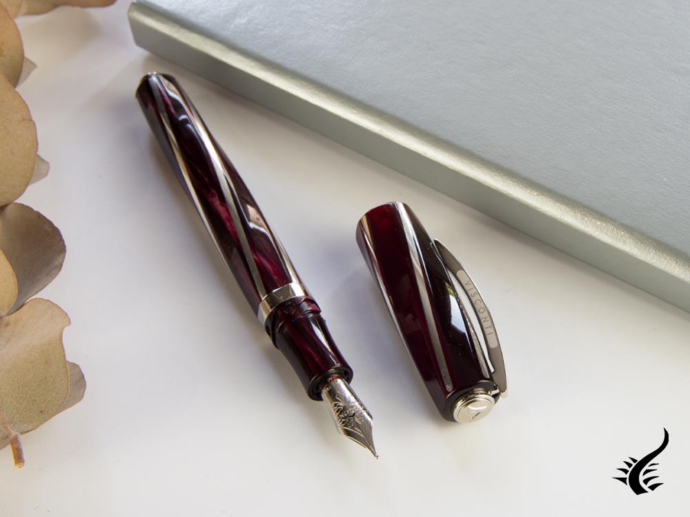 Visconti Divina Elegance Bordeaux Fountain Pen, Resin, KP18-08-FP