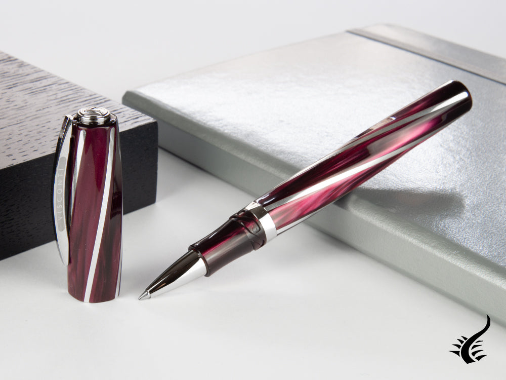 Stylo roller Visconti Divina Elegance Bordeaux, résine acrylique, KP18-08-RB