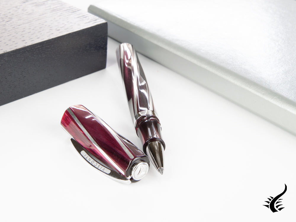 Stylo roller Visconti Divina Elegance Bordeaux, résine acrylique, KP18-08-RB