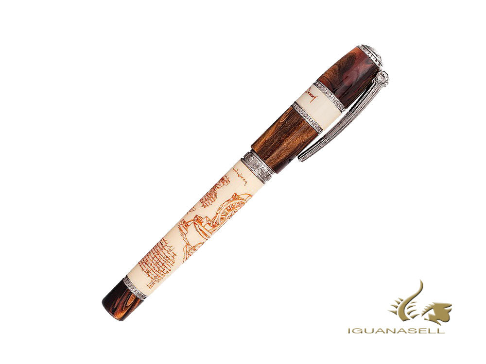 Stylo plume Visconti Leonardo Da Vinci Machina Silver Lim. Ed., plume sp.