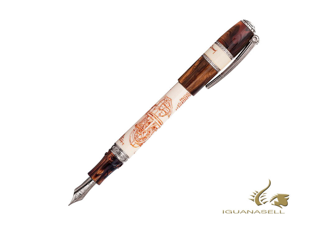 Visconti Leonardo Da Vinci Machina Silver Limited Edition Fountain Pen