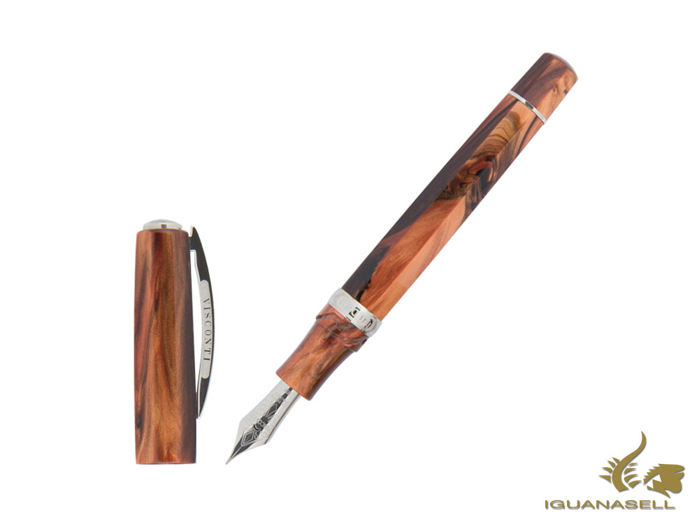 Visconti Medici Fountain Pen, Acrylic, Brown, Palladium trim, KP17-01-FP