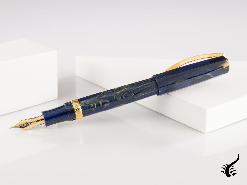 Stylo plume Visconti Medici Golden Blue, bleu, or, KP17-05-FP