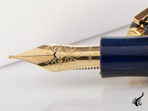 Visconti Medici Golden Blue Fountain Pen, Blue, Gold, KP17-05-FP