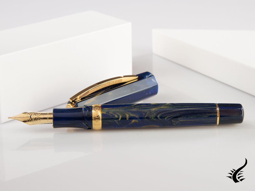 Visconti Medici Golden Blue Fountain Pen, Blue, Gold, KP17-05-FP