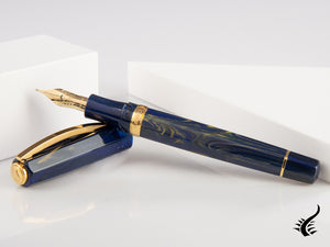 Stylo plume Visconti Medici Golden Blue, bleu, or, KP17-05-FP