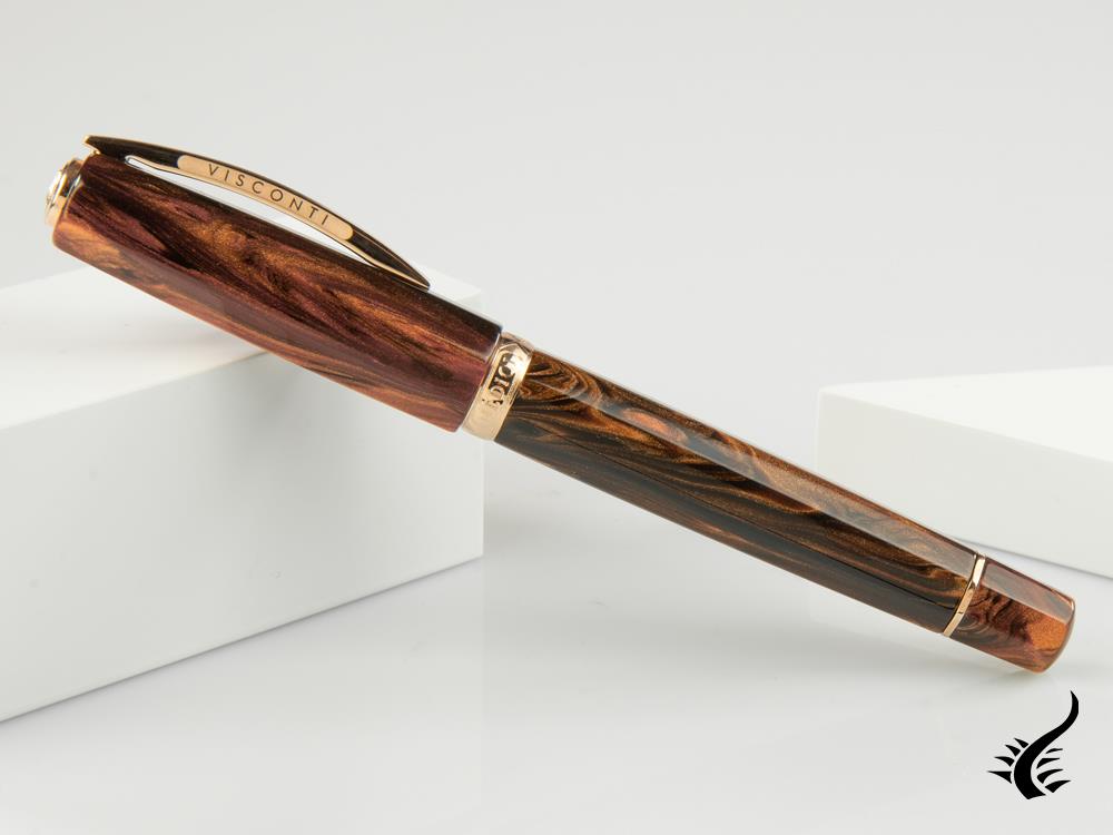 Visconti Medici Rose gold Fountain Pen, Brown, Rose Gold, KP17-03-FP