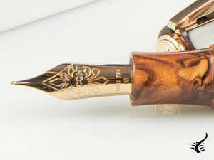 Visconti Medici Rose gold Fountain Pen, Brown, Rose Gold, KP17-03-FP