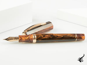 Visconti Medici Rose gold Fountain Pen, Brown, Rose Gold, KP17-03-FP