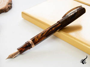 Visconti Medici Rose gold Fountain Pen, Brown, Rose Gold, KP17-03-FP