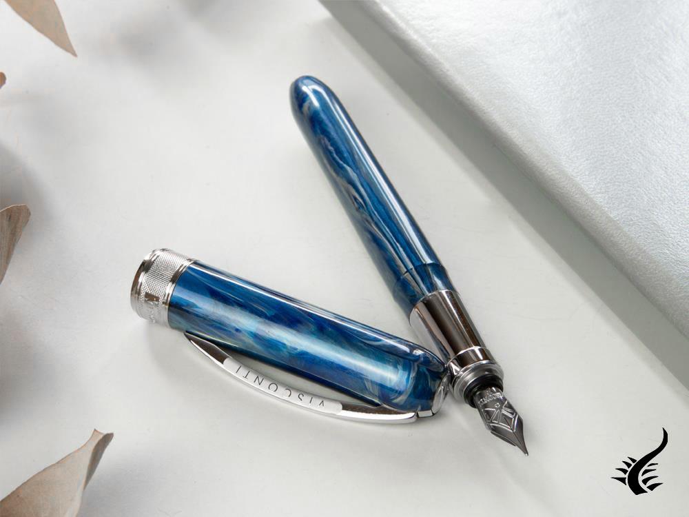 Stylo plume Visconti Rembrandt Blue Fog, résine, bleu, KP10-09-FP