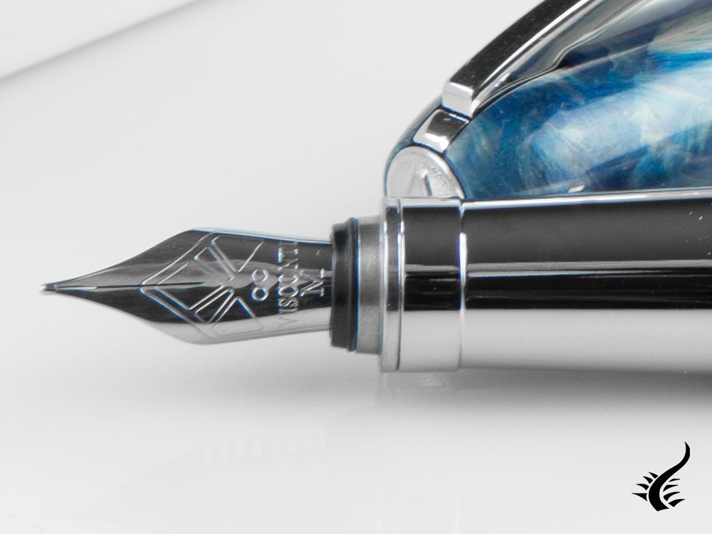 Stylo plume Visconti Rembrandt Blue Fog, résine, bleu, KP10-09-FP