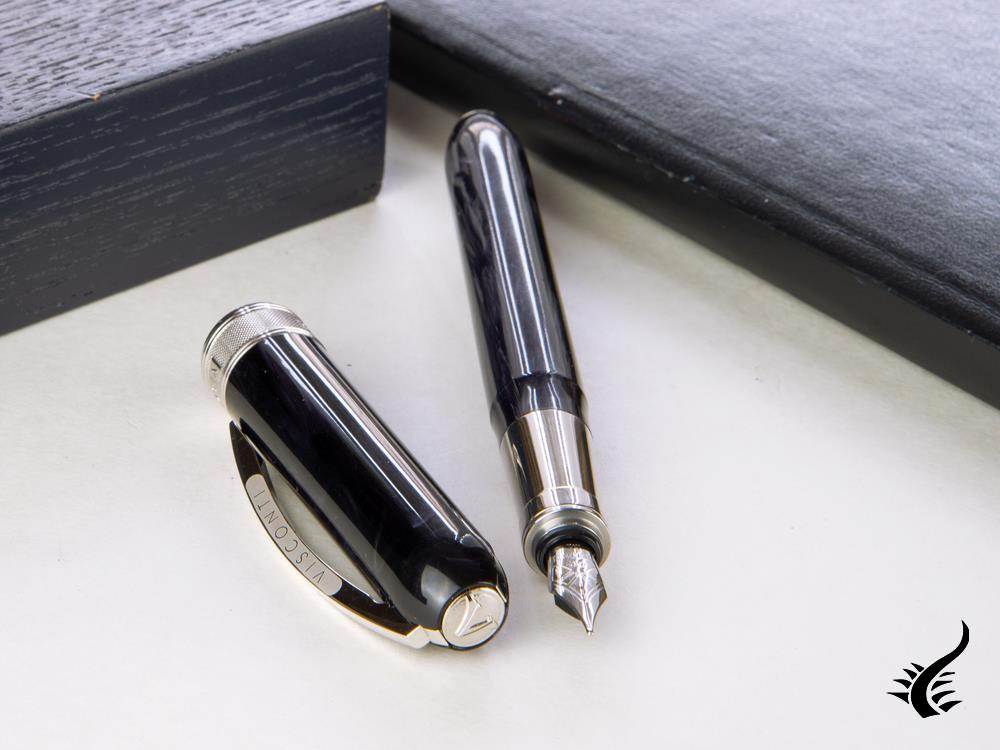 Visconti Rembrandt Fountain Pen, Resin, Palladium, Black, KP10-01-FP