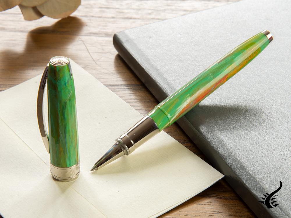 Visconti Van Gogh Irises Rollerball pen, Resin, Palladium trim, Green KP12-03-RB