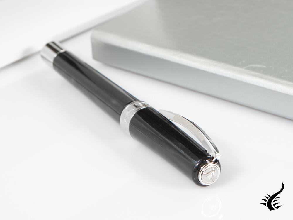 Visconti Voyager 2020 Black Star Rollerball pen, Palladium, Black, KP33-01-RB