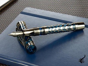 Visconti Watermark Fountain Pen, Blue, Limited Ed., Silver, KP20-03-FP